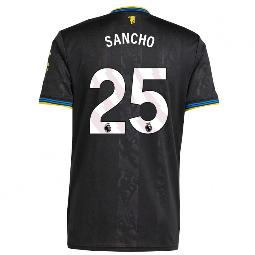 Danxen Kvinder Jadon Sancho #25 Sort Gul Blå Tredje Sæt Spillertrøjer 2025/26 Trøje T-Shirt