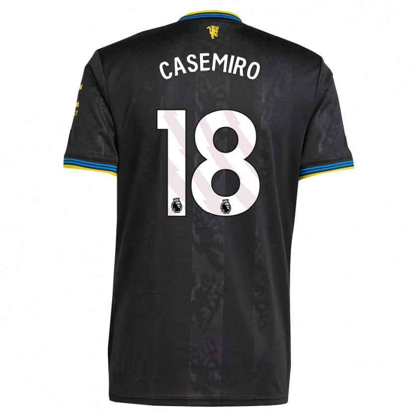Danxen Kvinder Casemiro #18 Sort Gul Blå Tredje Sæt Spillertrøjer 2025/26 Trøje T-Shirt