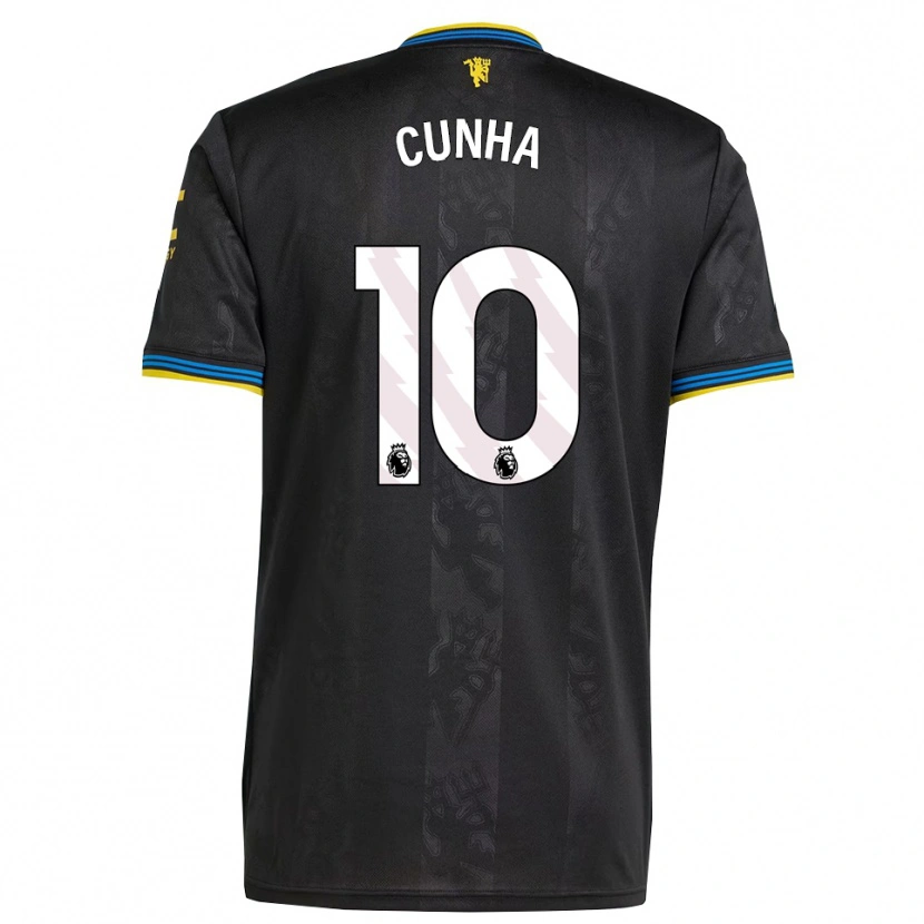 Danxen Kvinder Matheus Cunha #10 Sort Gul Blå Tredje Sæt Spillertrøjer 2025/26 Trøje T-Shirt
