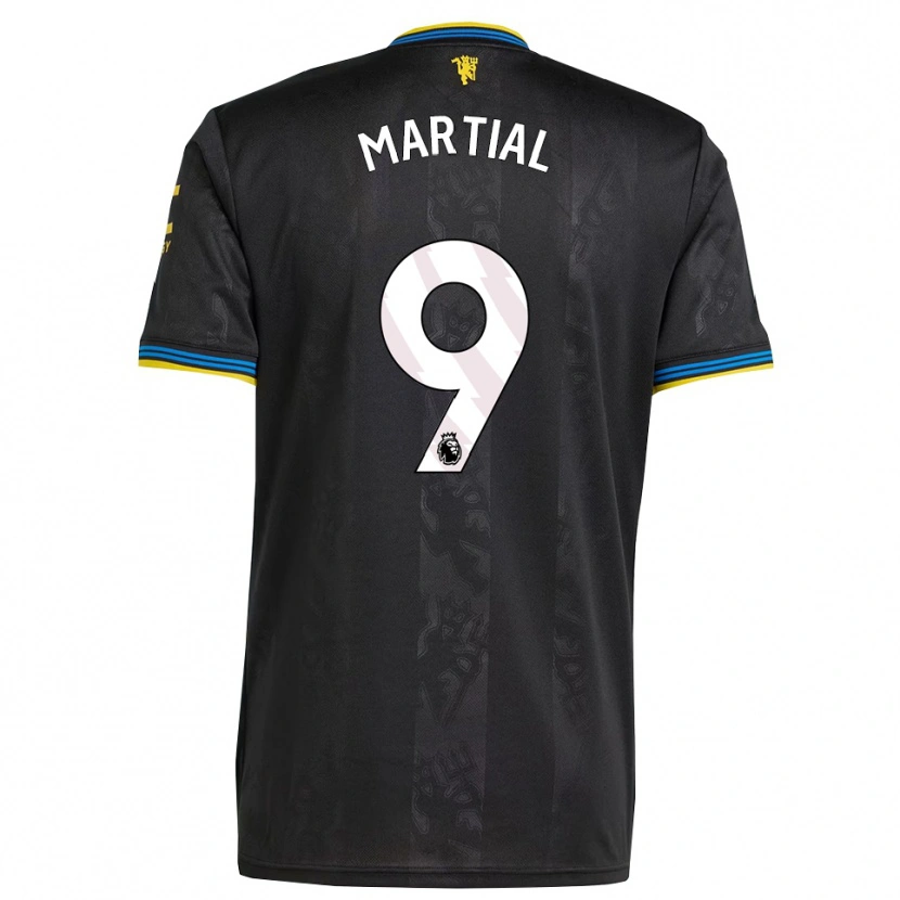 Danxen Kvinder Anthony Martial #9 Sort Gul Blå Tredje Sæt Spillertrøjer 2025/26 Trøje T-Shirt
