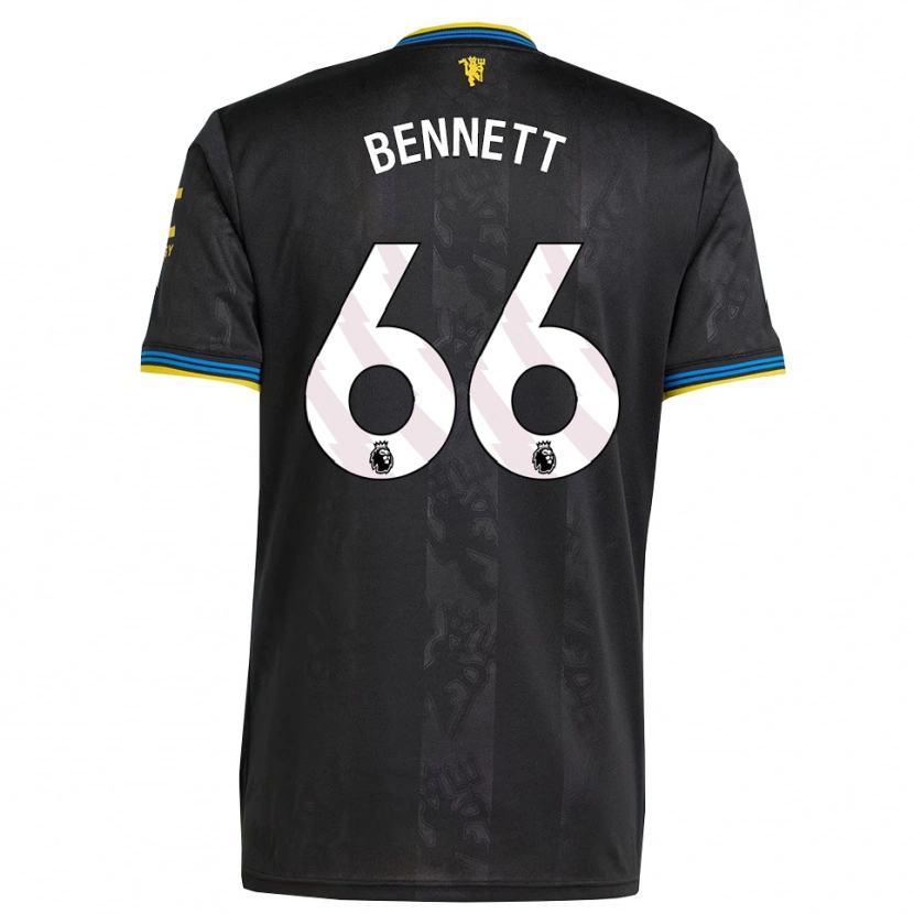 Danxen Kvinder Rhys Bennett #66 Sort Gul Blå Tredje Sæt Spillertrøjer 2025/26 Trøje T-Shirt