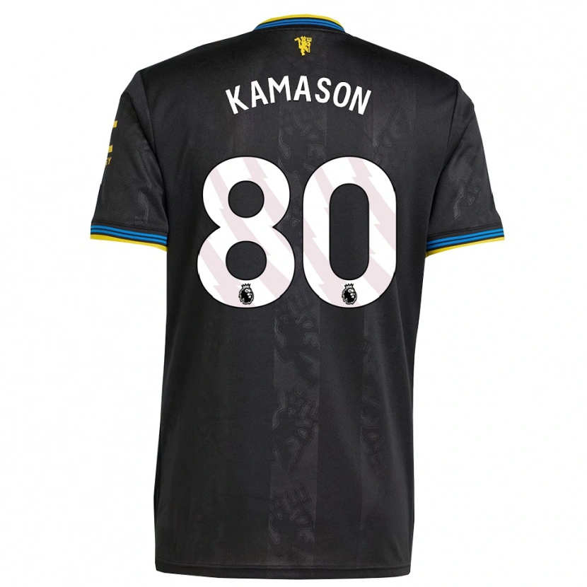 Danxen Kvinder Jaydan Kamason #80 Sort Gul Blå Tredje Sæt Spillertrøjer 2025/26 Trøje T-Shirt