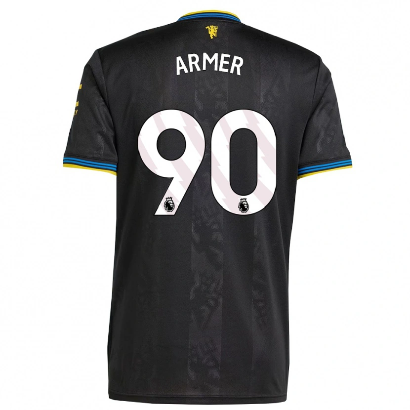 Danxen Kvinder Daniel Armer #90 Sort Gul Blå Tredje Sæt Spillertrøjer 2025/26 Trøje T-Shirt