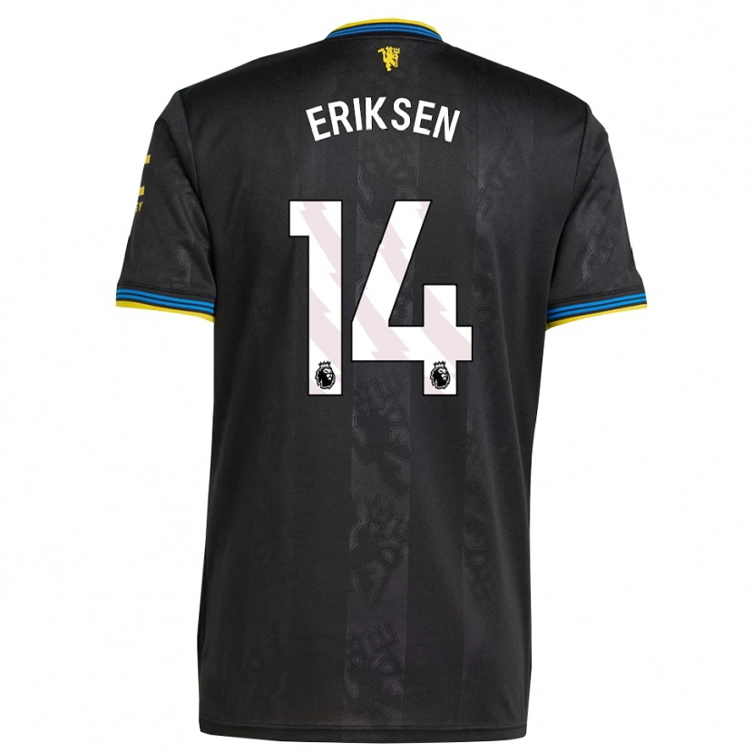 Danxen Kvinder Christian Eriksen #14 Sort Gul Blå Tredje Sæt Spillertrøjer 2025/26 Trøje T-Shirt