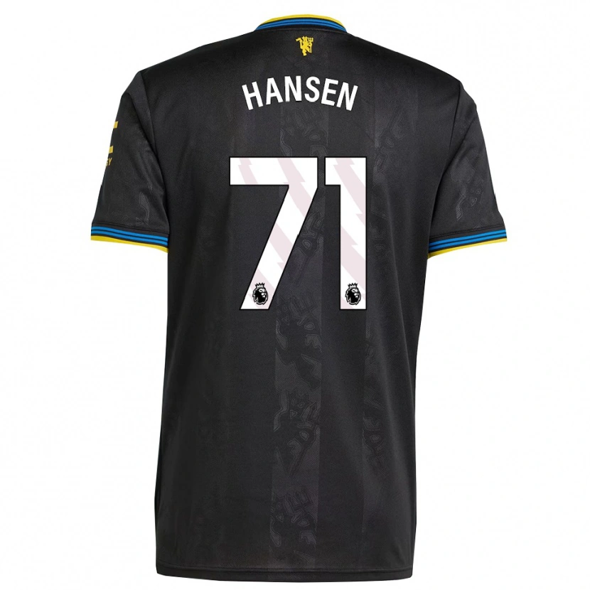Danxen Kvinder Isak Hansen-Aaroen #71 Sort Gul Blå Tredje Sæt Spillertrøjer 2025/26 Trøje T-Shirt