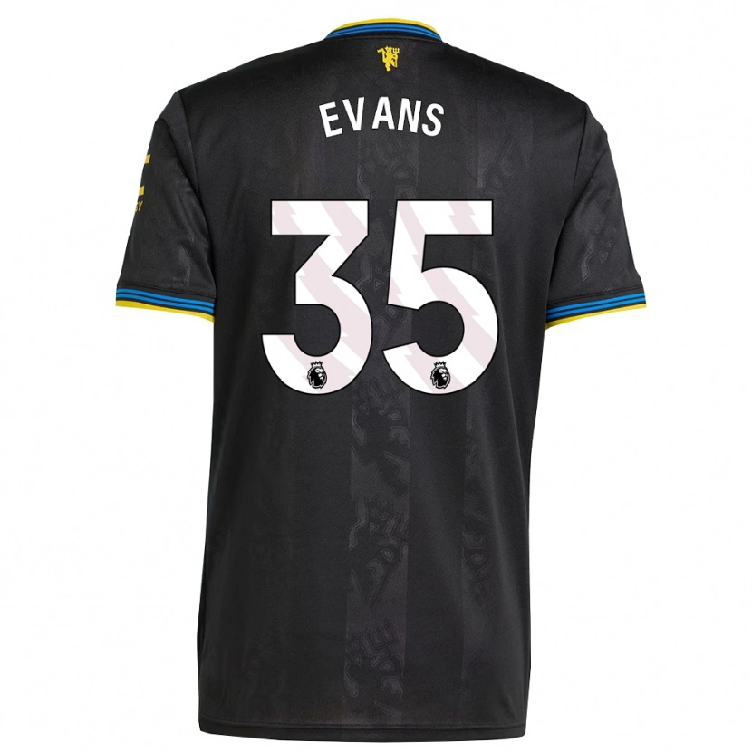Danxen Kvinder Jonny Evans #35 Sort Gul Blå Tredje Sæt Spillertrøjer 2025/26 Trøje T-Shirt