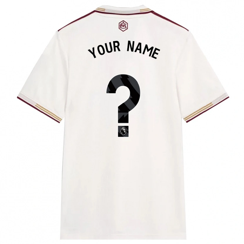 Danxen Kvinder Dit Navn #0 Off White Bourgogne Tredje Sæt Spillertrøjer 2025/26 Trøje T-Shirt