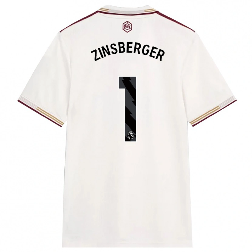 Danxen Kvinder Manuela Zinsberger #1 Off White Bourgogne Tredje Sæt Spillertrøjer 2025/26 Trøje T-Shirt