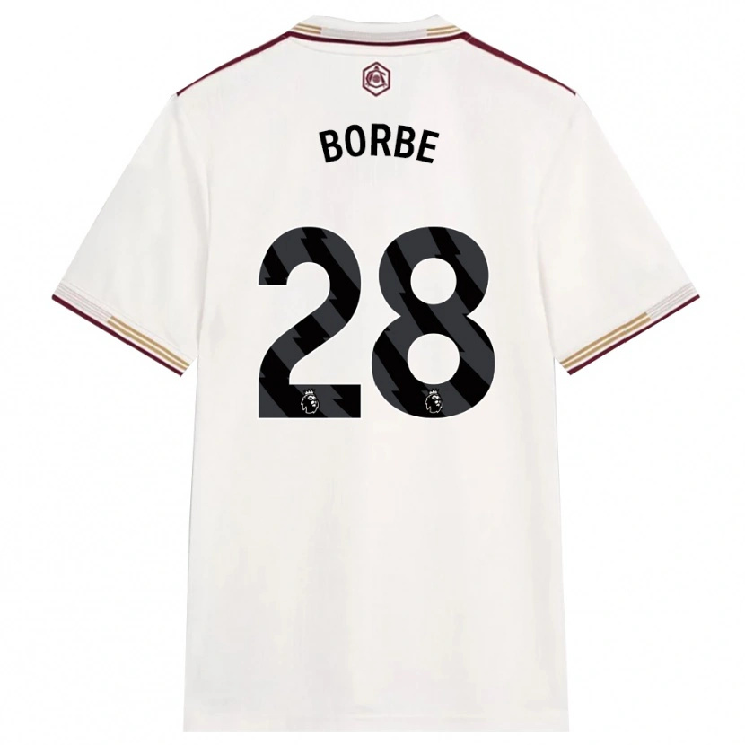 Danxen Kvinder Anneke Borbe #28 Off White Bourgogne Tredje Sæt Spillertrøjer 2025/26 Trøje T-Shirt