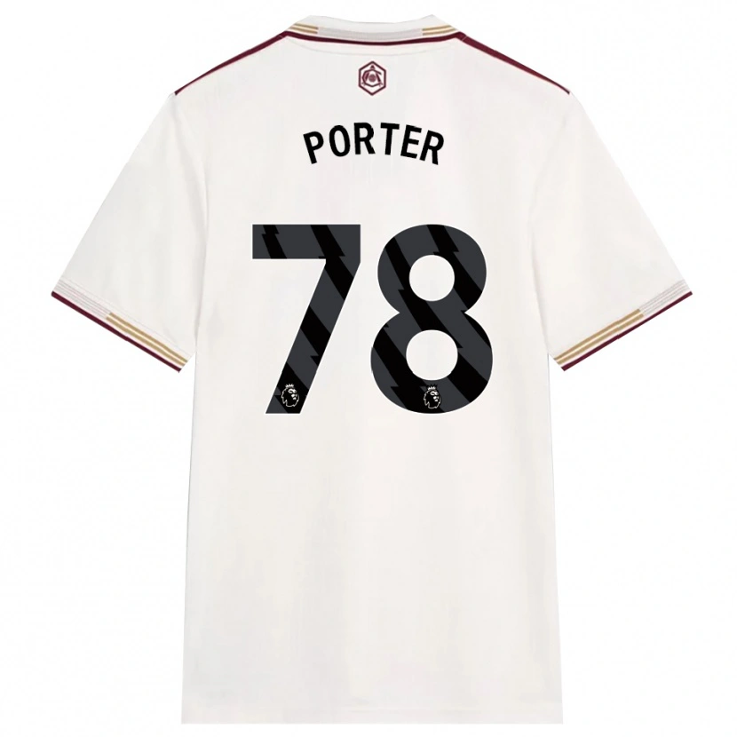 Danxen Kvinder Jack Porter #78 Off White Bourgogne Tredje Sæt Spillertrøjer 2025/26 Trøje T-Shirt
