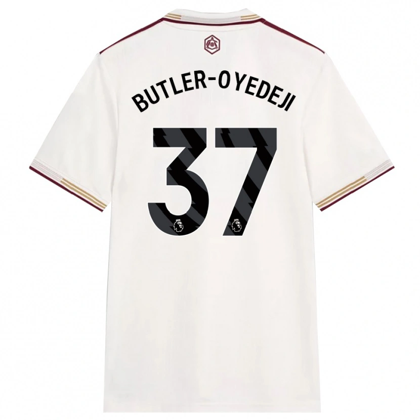 Danxen Kvinder Nathan Butler-Oyedeji #37 Off White Bourgogne Tredje Sæt Spillertrøjer 2025/26 Trøje T-Shirt