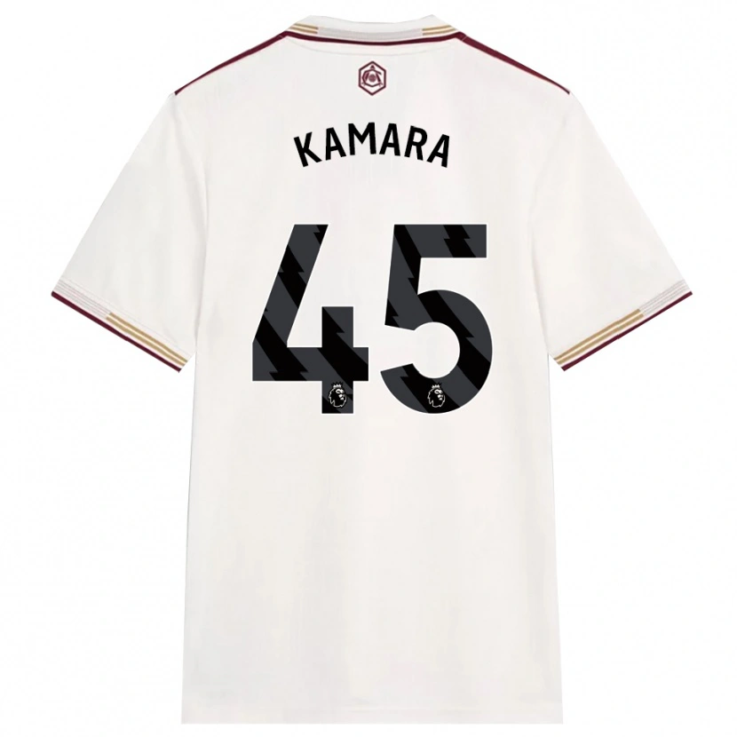 Danxen Kvinder Osman Kamara #45 Off White Bourgogne Tredje Sæt Spillertrøjer 2025/26 Trøje T-Shirt