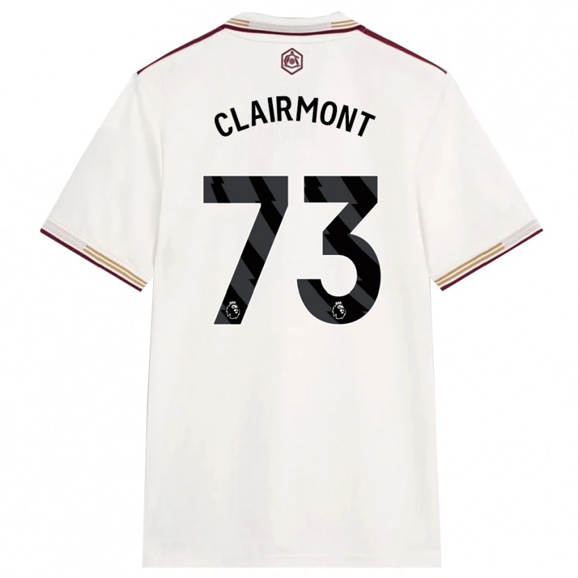 Danxen Kvinder Reece Clairmont #73 Off White Bourgogne Tredje Sæt Spillertrøjer 2025/26 Trøje T-Shirt