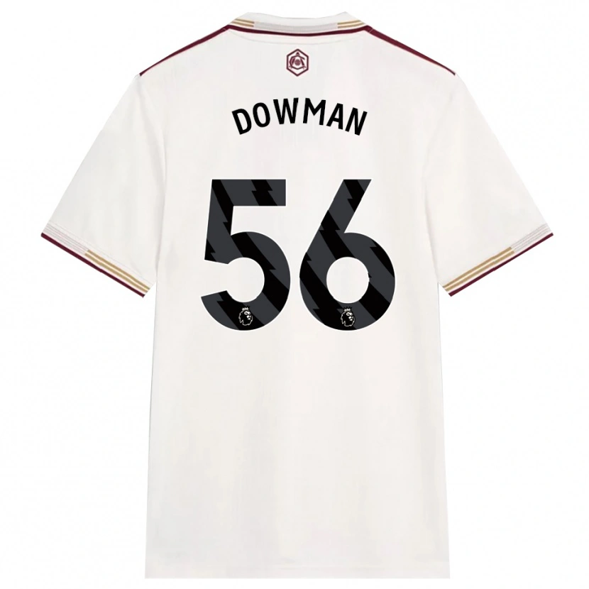 Danxen Kvinder Max Dowman #56 Off White Bourgogne Tredje Sæt Spillertrøjer 2025/26 Trøje T-Shirt