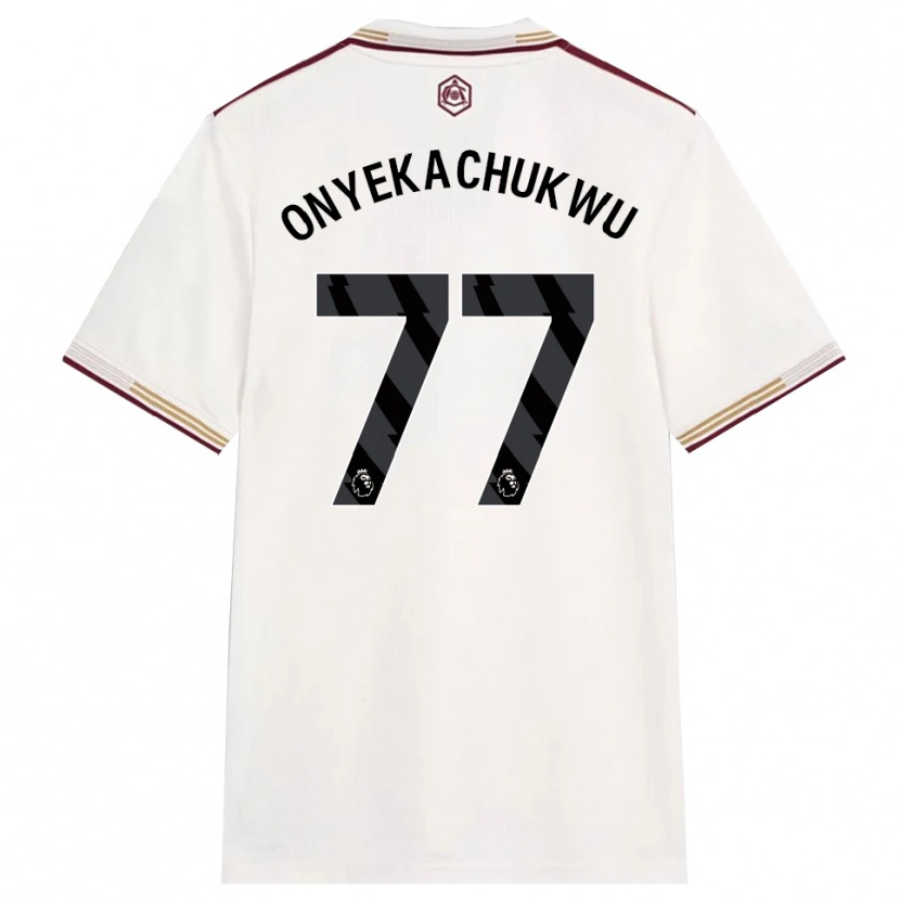 Danxen Kvinder Samuel Onyekachukwu #77 Off White Bourgogne Tredje Sæt Spillertrøjer 2025/26 Trøje T-Shirt
