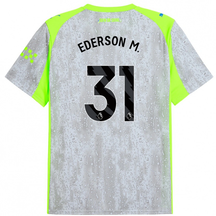 Danxen Kvinder Ederson #31 Grå Gul Tredje Sæt Spillertrøjer 2025/26 Trøje T-Shirt