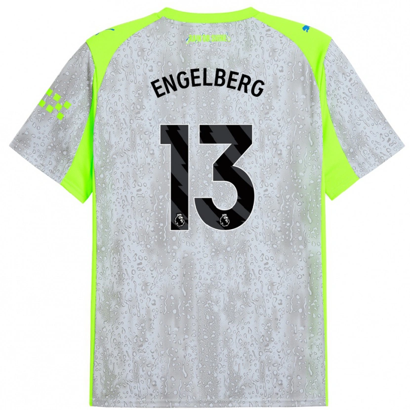 Danxen Kvinder Stavros Engelberg #13 Grå Gul Tredje Sæt Spillertrøjer 2025/26 Trøje T-Shirt