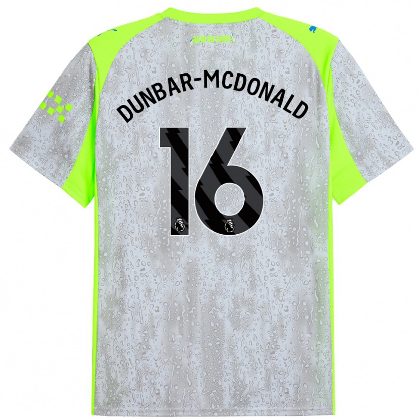 Danxen Kvinder Christian Dunbar-Mcdonald #16 Grå Gul Tredje Sæt Spillertrøjer 2025/26 Trøje T-Shirt