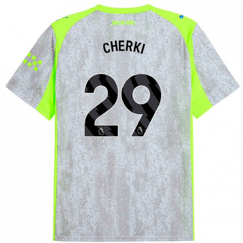 Danxen Kvinder Rayan Cherki #29 Grå Gul Tredje Sæt Spillertrøjer 2025/26 Trøje T-Shirt