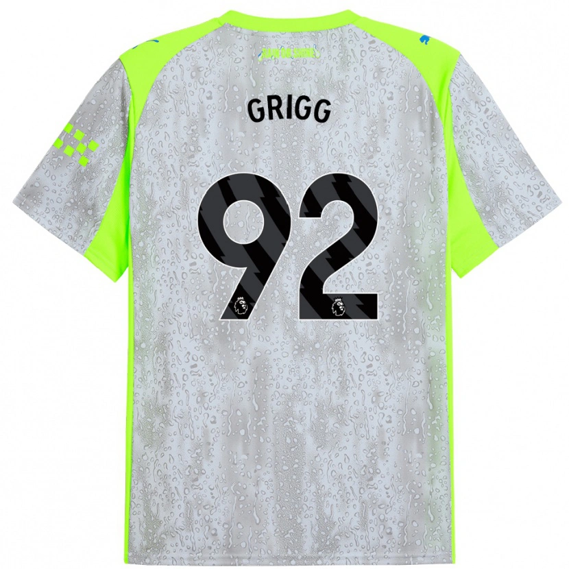 Danxen Kvinder Finley Grigg #92 Grå Gul Tredje Sæt Spillertrøjer 2025/26 Trøje T-Shirt