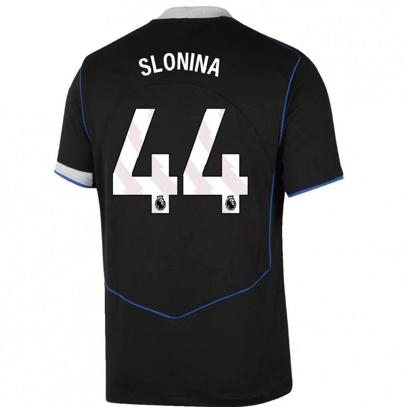 Danxen Kvinder Gabriel Slonina #44 Sort Blå Sølv Tredje Sæt Spillertrøjer 2025/26 Trøje T-Shirt