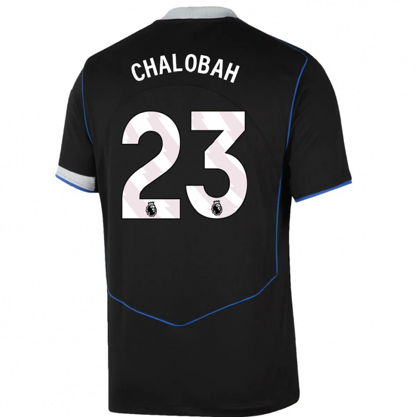 Danxen Kvinder Trevoh Chalobah #23 Sort Blå Sølv Tredje Sæt Spillertrøjer 2025/26 Trøje T-Shirt