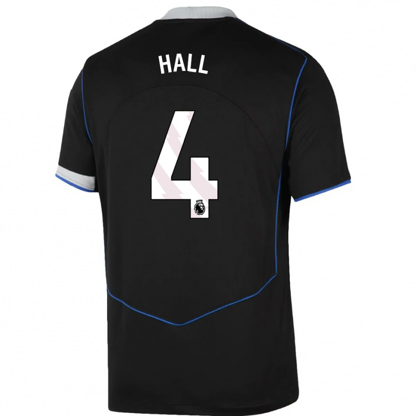 Danxen Kvinder Jacob Hall #4 Sort Blå Sølv Tredje Sæt Spillertrøjer 2025/26 Trøje T-Shirt