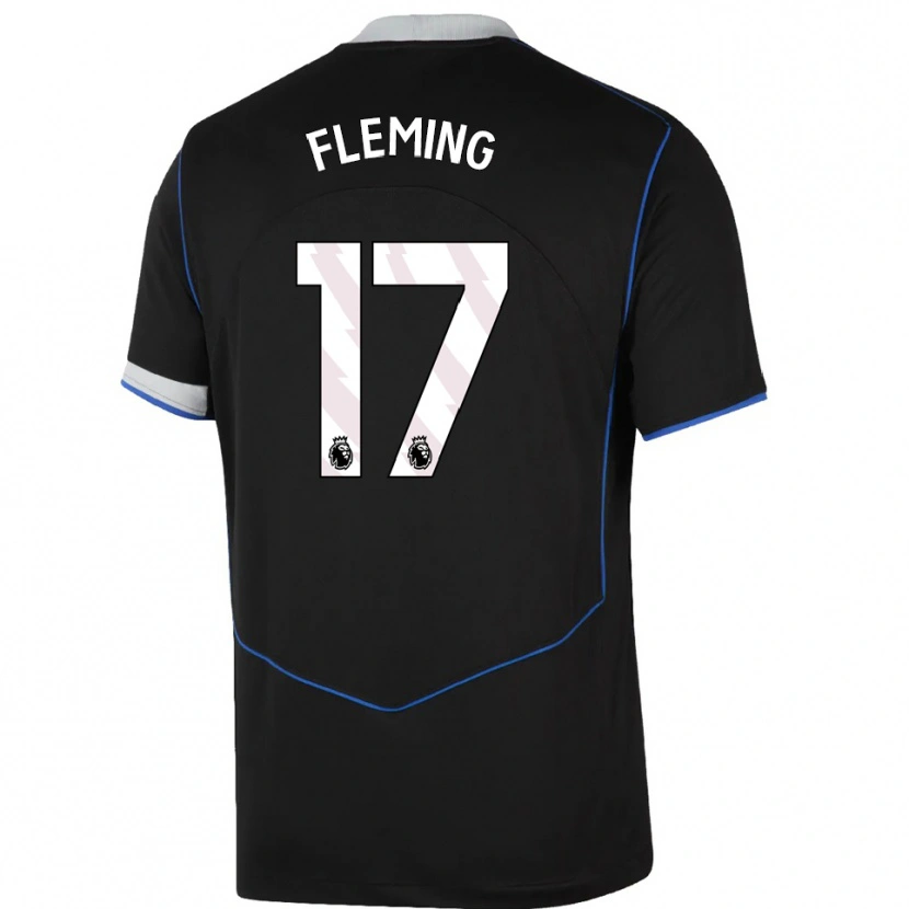 Danxen Kvinder Jessie Fleming #17 Sort Blå Sølv Tredje Sæt Spillertrøjer 2025/26 Trøje T-Shirt