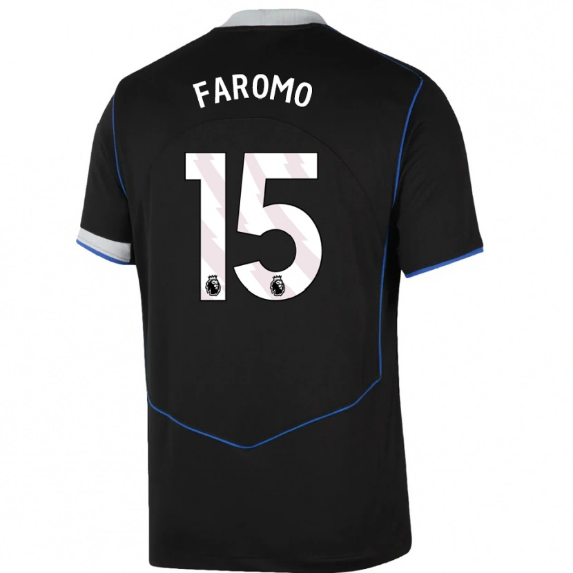 Danxen Kvinder Trey Faromo #15 Sort Blå Sølv Tredje Sæt Spillertrøjer 2025/26 Trøje T-Shirt