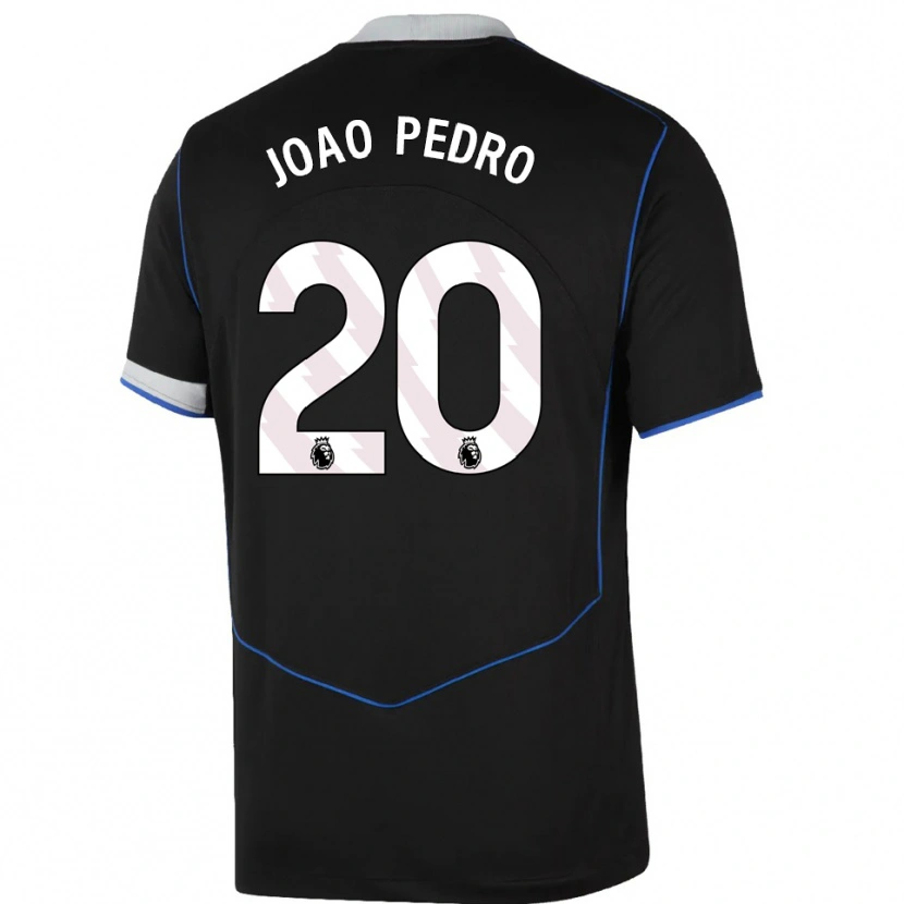 Danxen Kvinder João Pedro #20 Sort Blå Sølv Tredje Sæt Spillertrøjer 2025/26 Trøje T-Shirt