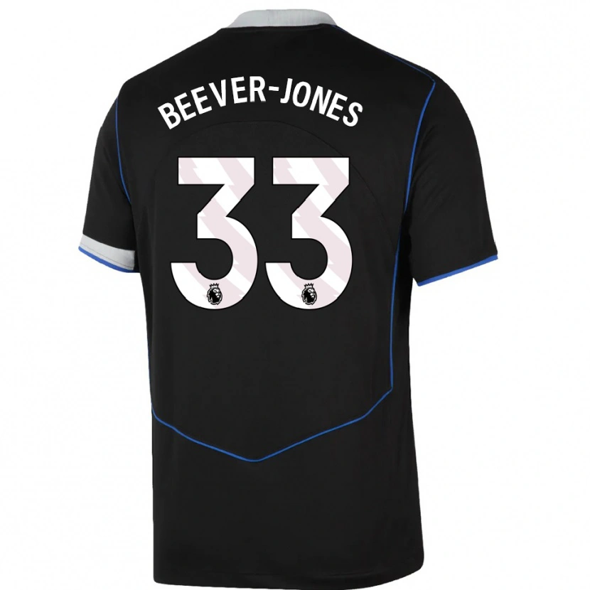 Danxen Kvinder Aggie Beever-Jones #33 Sort Blå Sølv Tredje Sæt Spillertrøjer 2025/26 Trøje T-Shirt