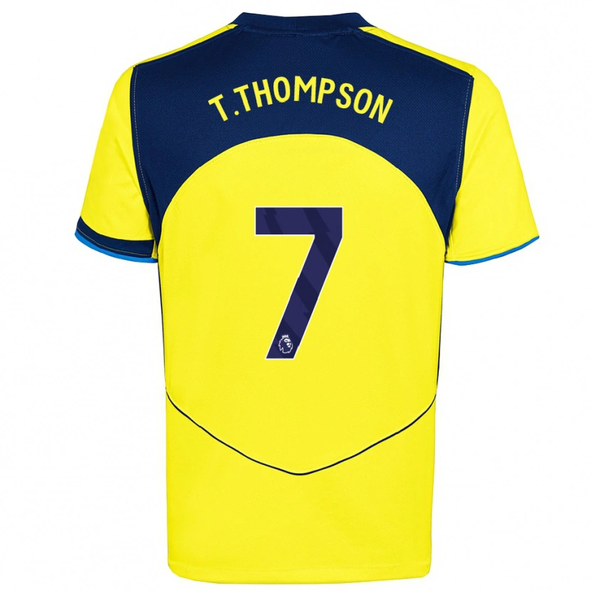 Danxen Kvinder Tynan Thompson #7 Gul Navy Tredje Sæt Spillertrøjer 2025/26 Trøje T-Shirt