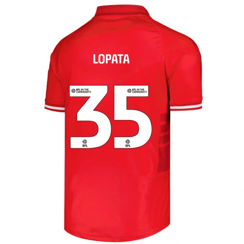 Danxen Børn Kacper Lopata #35 Rød Hvid Hjemmebane Spillertrøjer 2025/26 Trøje T-Shirt