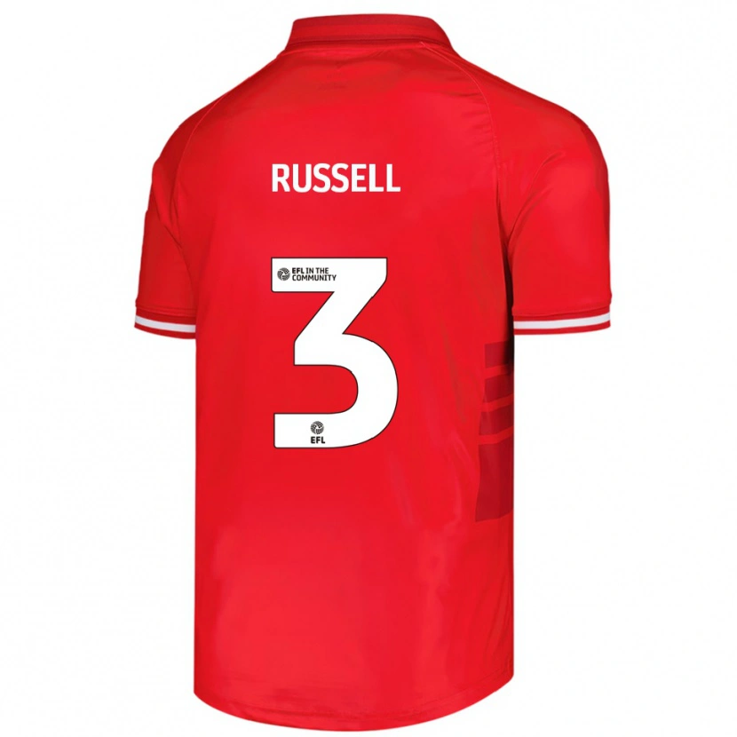 Danxen Børn Jon Russell #3 Rød Hvid Hjemmebane Spillertrøjer 2025/26 Trøje T-Shirt
