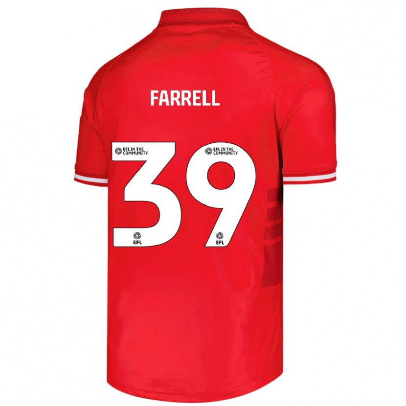 Danxen Børn Leo Farrell #39 Rød Hvid Hjemmebane Spillertrøjer 2025/26 Trøje T-Shirt