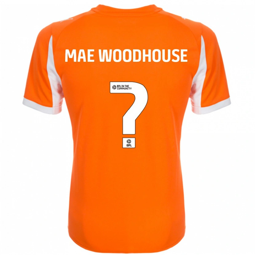 Danxen Børn Evie Mae Woodhouse #0 Orange Hvid Hjemmebane Spillertrøjer 2025/26 Trøje T-Shirt