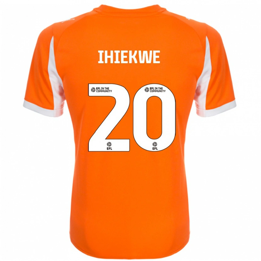 Danxen Børn Michael Ihiekwe #20 Orange Hvid Hjemmebane Spillertrøjer 2025/26 Trøje T-Shirt