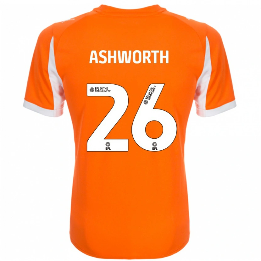 Danxen Børn Zac Ashworth #26 Orange Hvid Hjemmebane Spillertrøjer 2025/26 Trøje T-Shirt