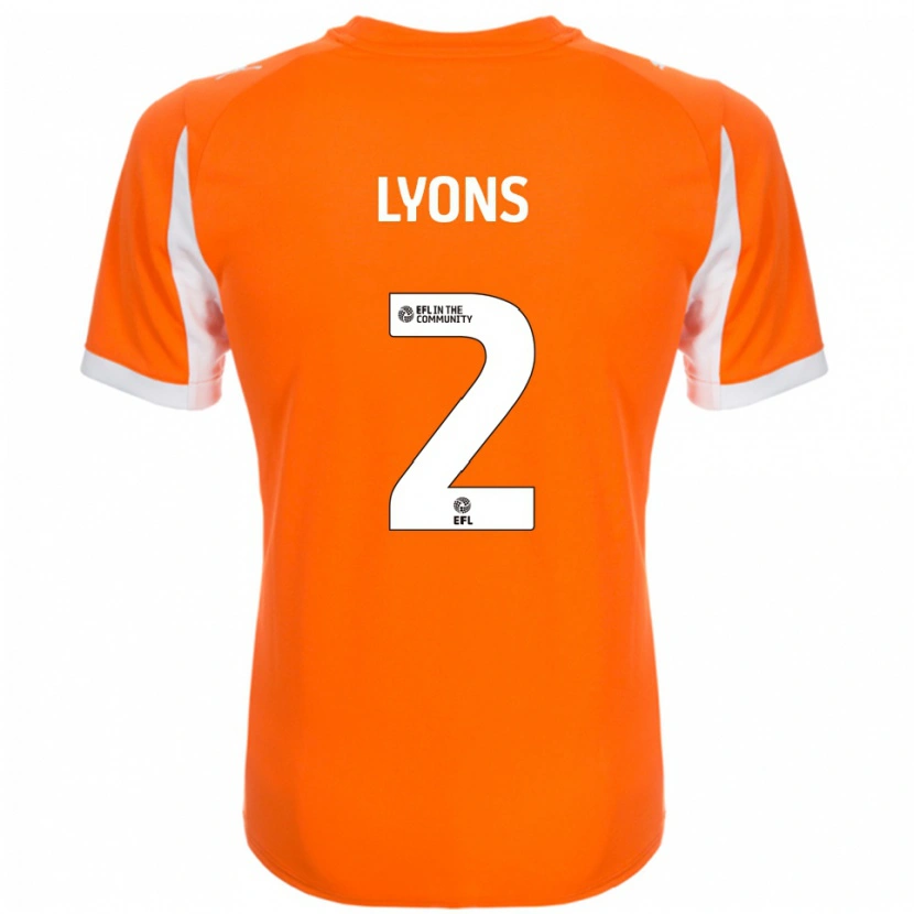 Danxen Børn Andy Lyons #2 Orange Hvid Hjemmebane Spillertrøjer 2025/26 Trøje T-Shirt