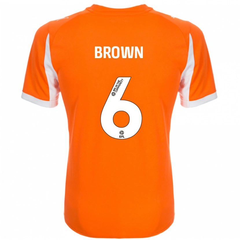 Danxen Børn Jordan Brown #6 Orange Hvid Hjemmebane Spillertrøjer 2025/26 Trøje T-Shirt