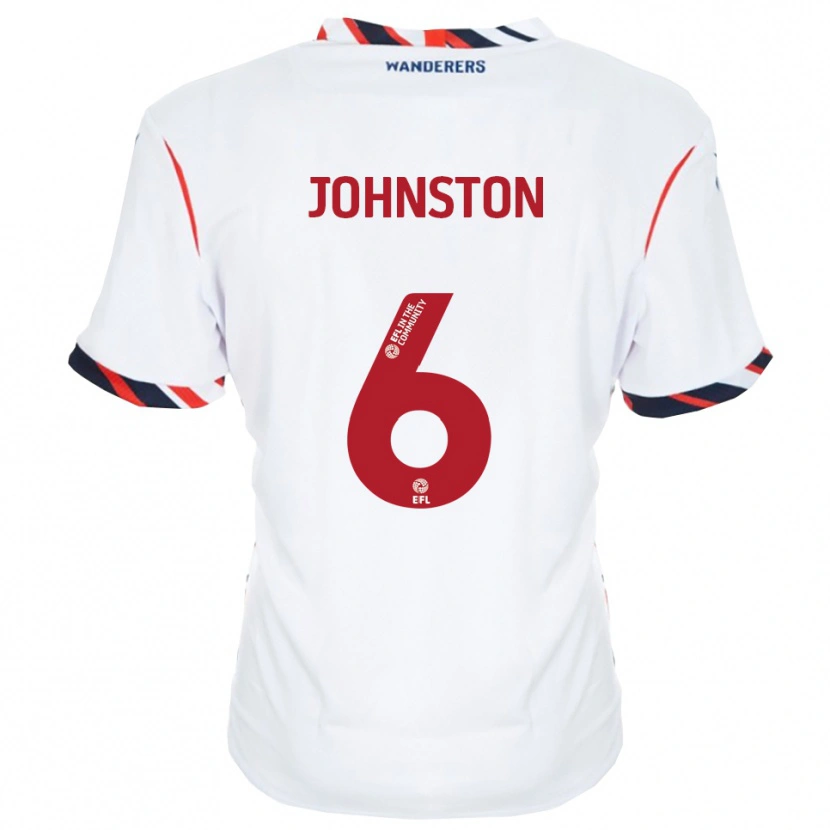 Danxen Børn George Johnston #6 Hvid Rød Hjemmebane Spillertrøjer 2025/26 Trøje T-Shirt