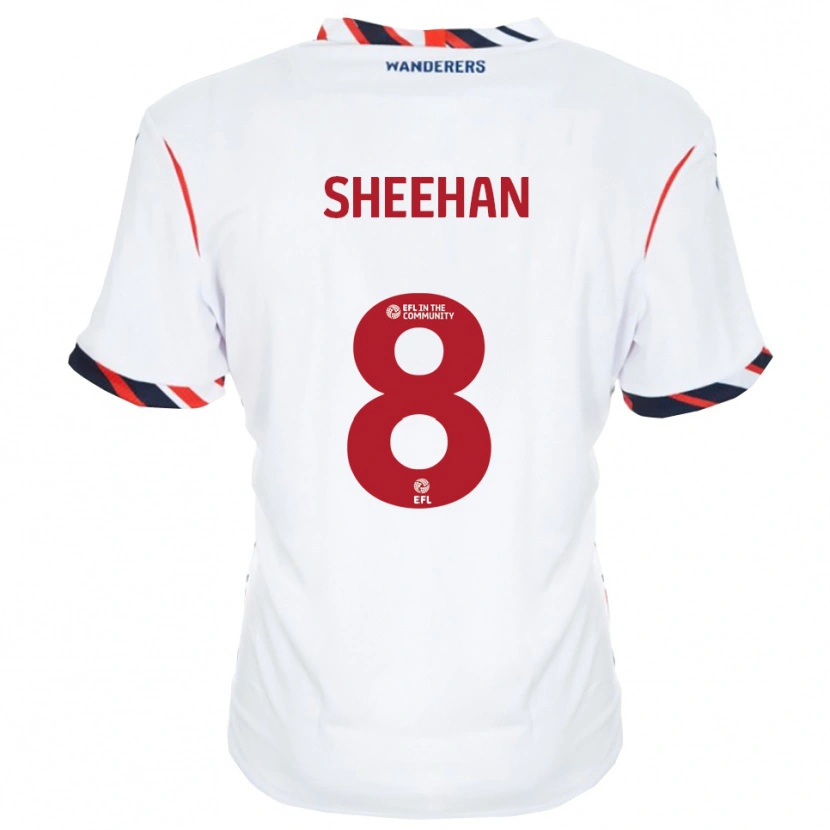 Danxen Børn Josh Sheehan #8 Hvid Rød Hjemmebane Spillertrøjer 2025/26 Trøje T-Shirt