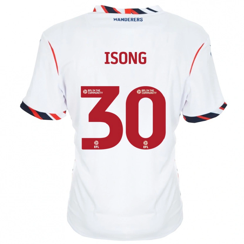 Danxen Børn Mark Isong #30 Hvid Rød Hjemmebane Spillertrøjer 2025/26 Trøje T-Shirt