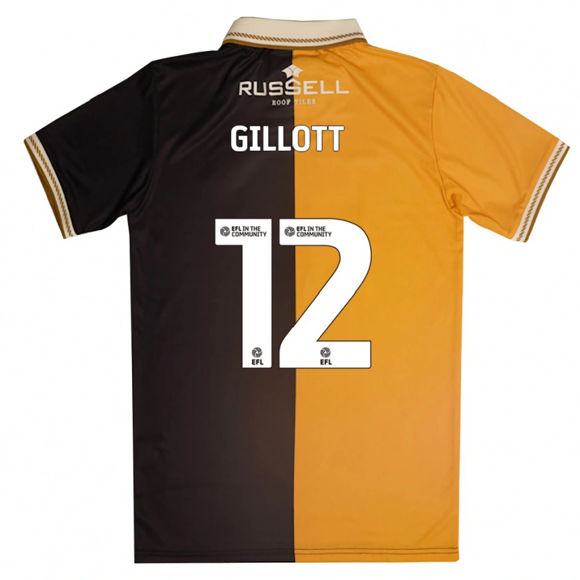 Danxen Børn Emily Gillott #12 Gul Sort Hjemmebane Spillertrøjer 2025/26 Trøje T-Shirt