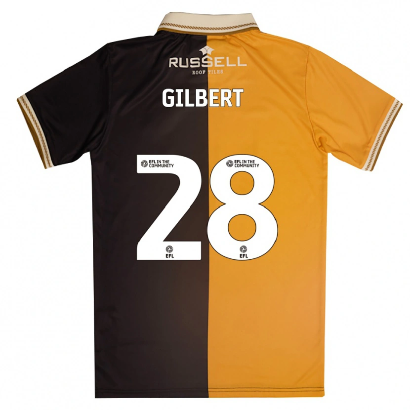 Danxen Børn Cameron Gilbert #28 Gul Sort Hjemmebane Spillertrøjer 2025/26 Trøje T-Shirt