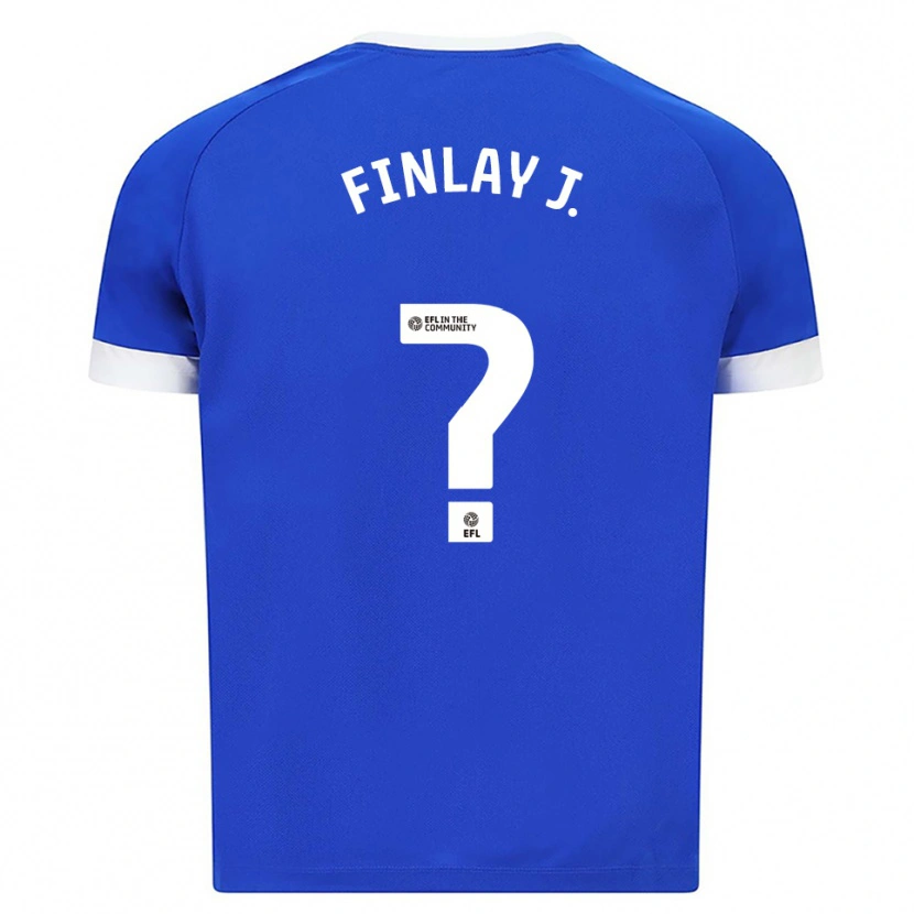 Danxen Børn Finlay Johnson #0 Blå Hvid Hjemmebane Spillertrøjer 2025/26 Trøje T-Shirt