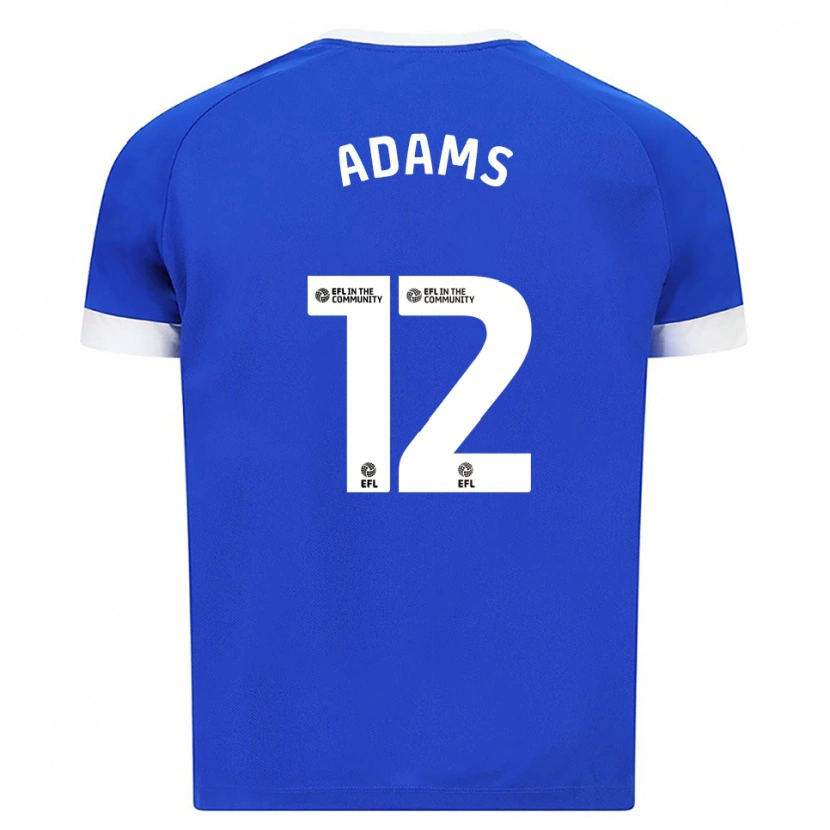 Danxen Børn Kelly Adams #12 Blå Hvid Hjemmebane Spillertrøjer 2025/26 Trøje T-Shirt