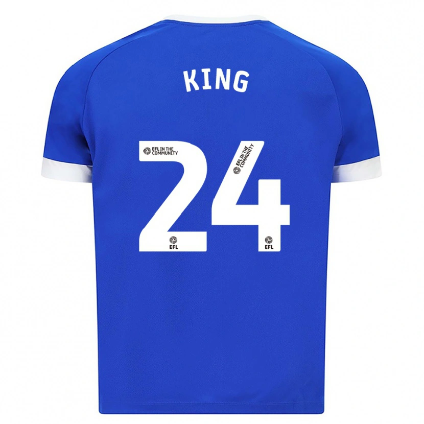 Danxen Børn Eli King #24 Blå Hvid Hjemmebane Spillertrøjer 2025/26 Trøje T-Shirt