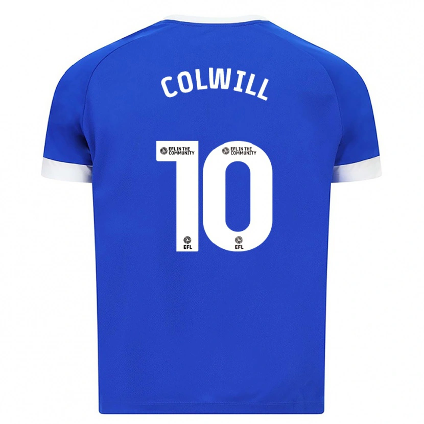 Danxen Børn Rubin Colwill #10 Blå Hvid Hjemmebane Spillertrøjer 2025/26 Trøje T-Shirt