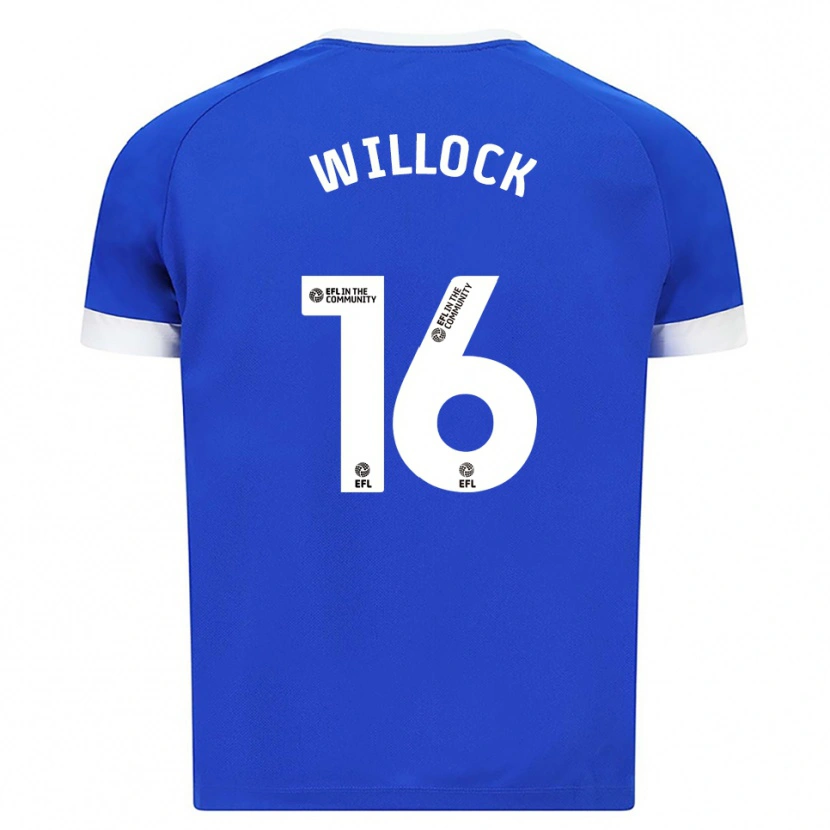 Danxen Børn Chris Willock #16 Blå Hvid Hjemmebane Spillertrøjer 2025/26 Trøje T-Shirt